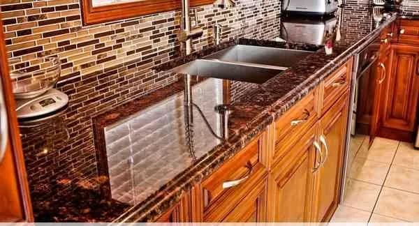 Tan Brown granite kitchen counters
