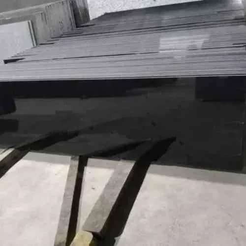 Absolute Black granite with polished finish — simulated on product photograph